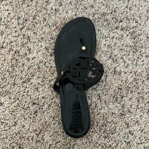 Tory Burch Miller sandal size 10 black patent (single shoe)